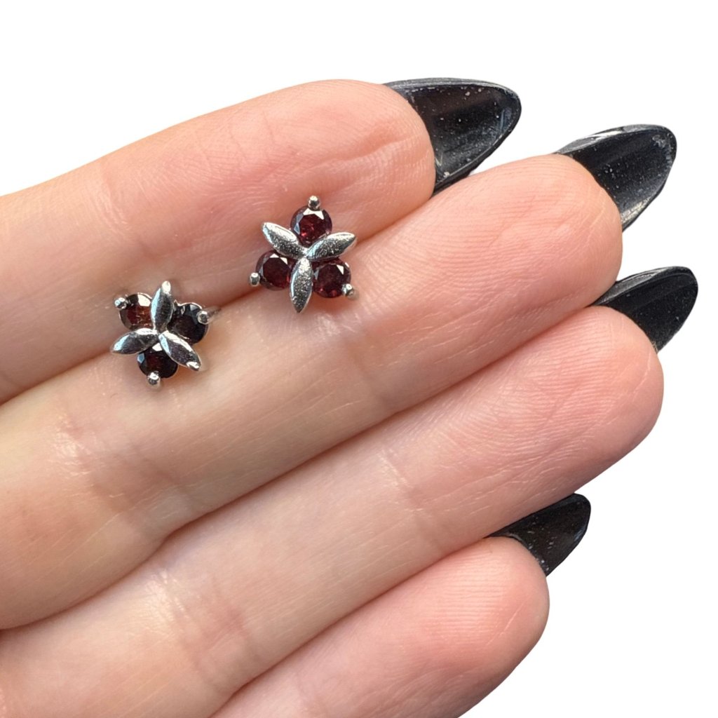 Garnet Star Stud Earrings Gemstone Jewelry Fashion Fashion Accessories Dainty